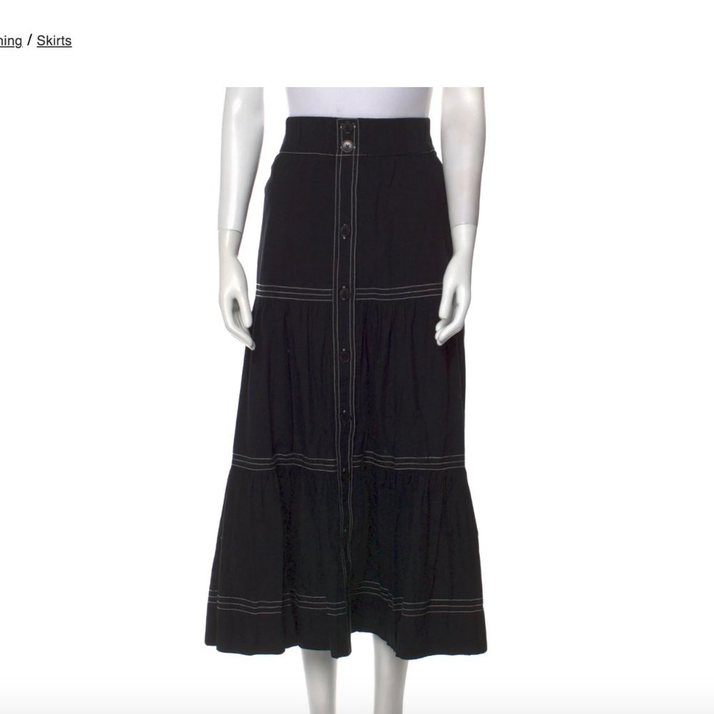 Sea NY Midi Tiered Skirt with self belt